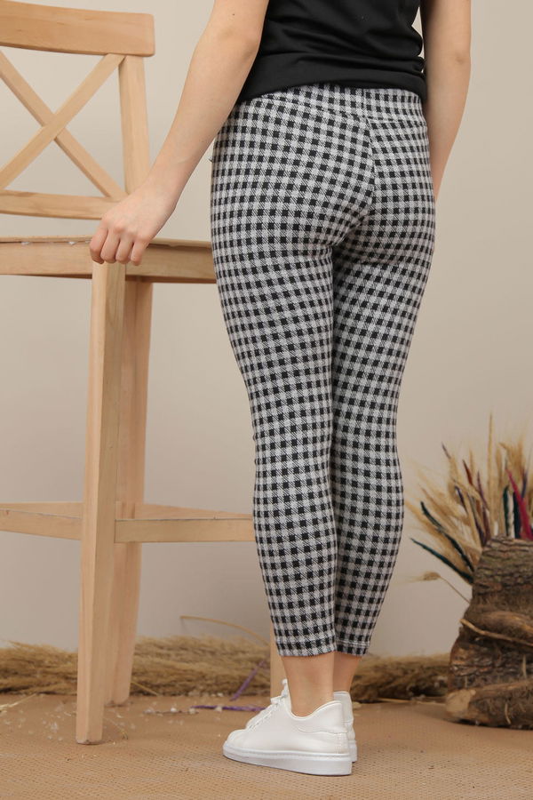 Ekose Pantolon Siyah Beyaz - 7961 Siyah - 7961 SİYAH