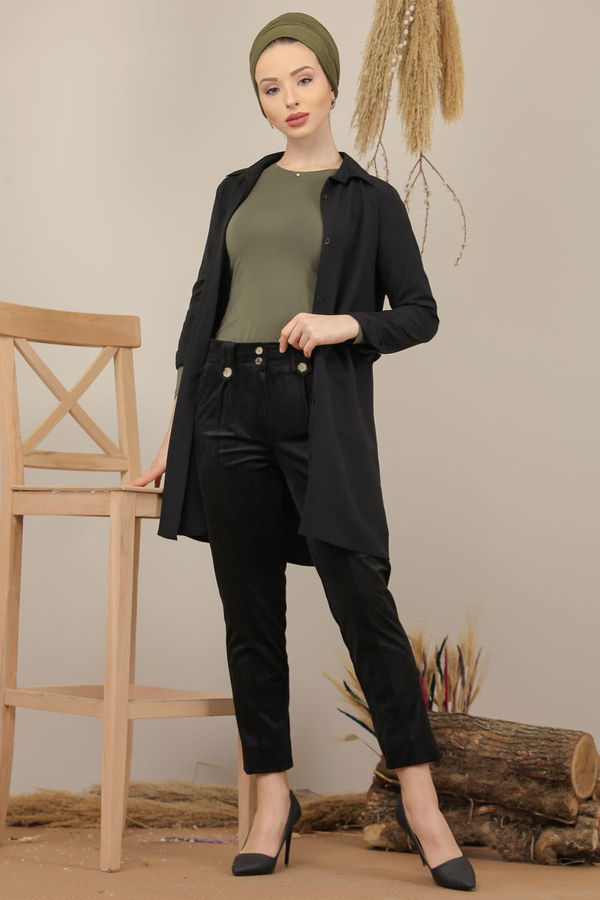 Kadife Pantolon Siyah - 7985 Siyah - 7985 SİYAH