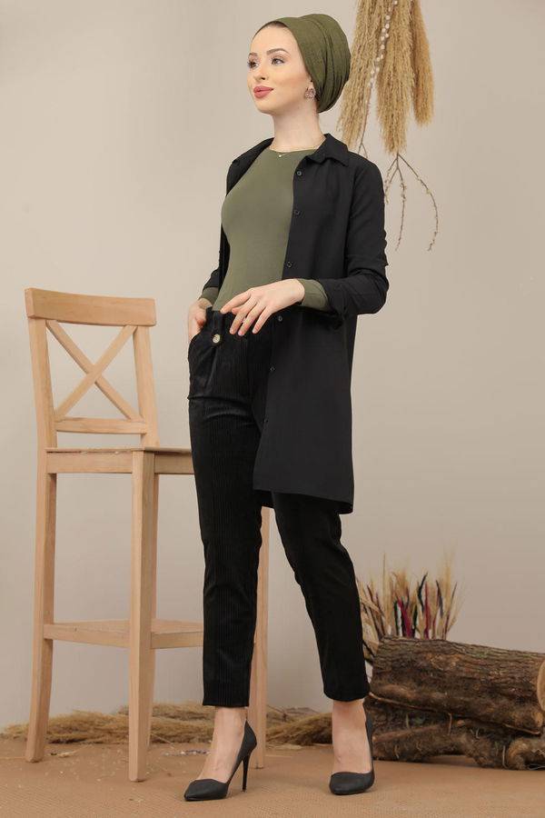 Kadife Pantolon Siyah - 7985 Siyah - 7985 SİYAH