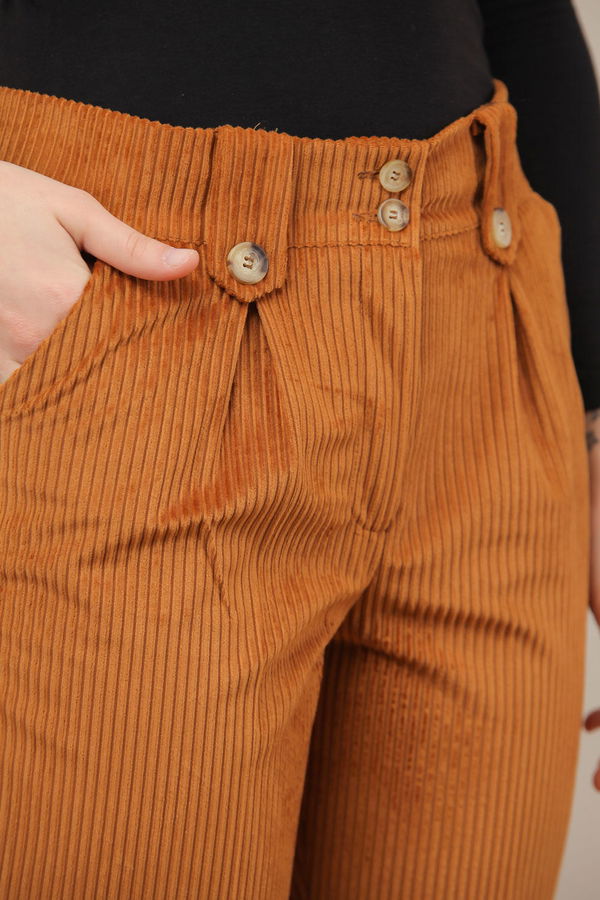Kadife Pantolon Kahve - 7985 Kahverengi - 7985 KAHVERENGİ