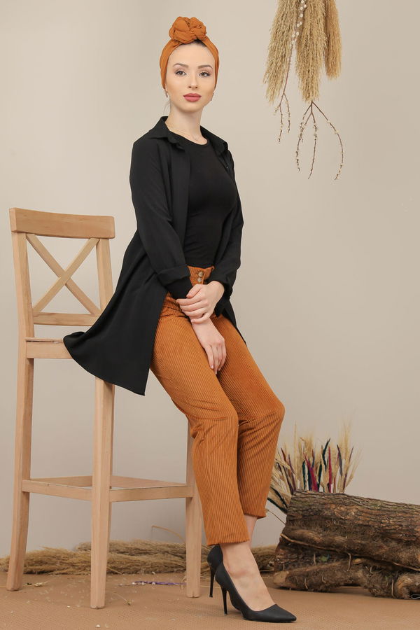Kadife Pantolon Kahve - 7985 Kahverengi - 7985 KAHVERENGİ