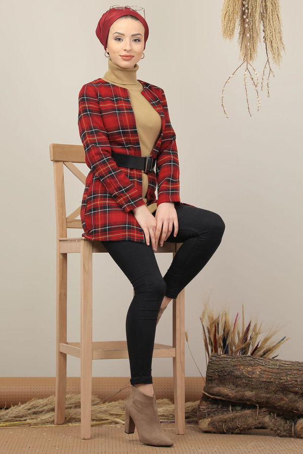 Ekose Ceket Bordo - 7950 Bordo - 7950 BORDO