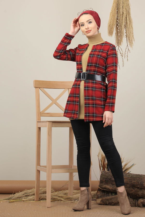 Ekose Ceket Bordo - 7950 Bordo - 7950 BORDO