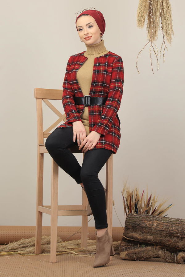 Ekose Ceket Bordo - 7950 Bordo - 7950 BORDO