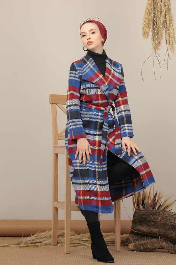 Kaşe Kaban Saks - 7939 Mavi - 7939 MAVİ