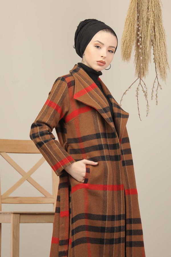 Kaşe Kaban Kahve - 7939 Kahverengi - 7939 KAHVERENGİ