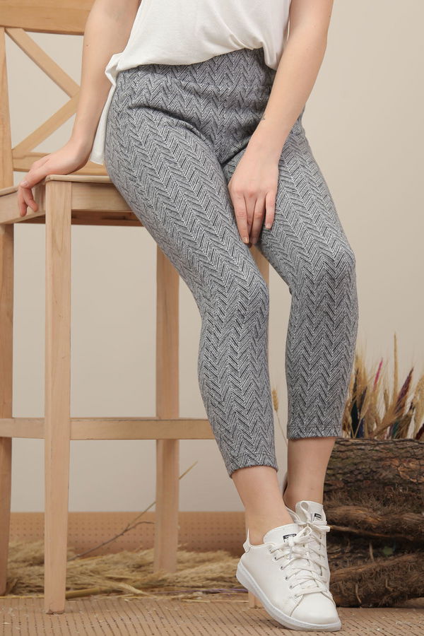 Cepli Çizgili Pantolon Gri  Gri - 7979