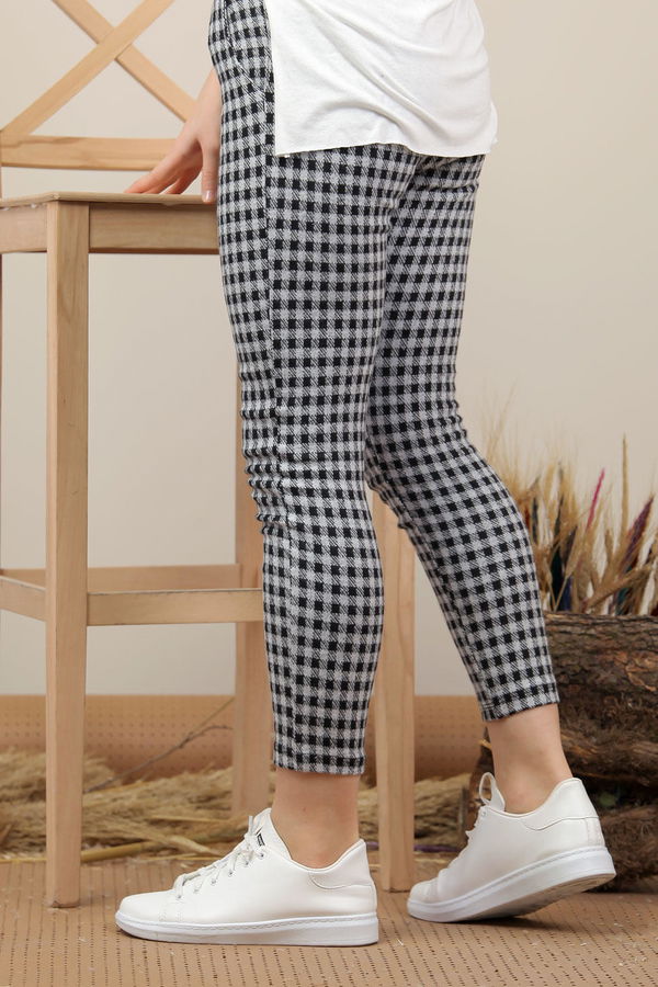 Cepli Ekose Pantolon Haki Siyah  Siyah - 7981 SİYAH