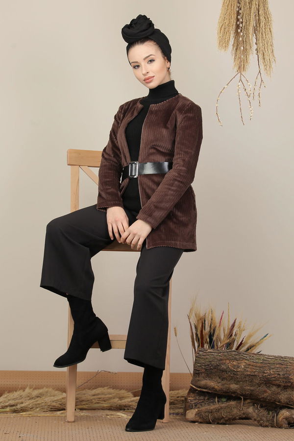 Kadife Ceket Kahve - 8105 Kahverengi - 8105 KAHVERENGİ