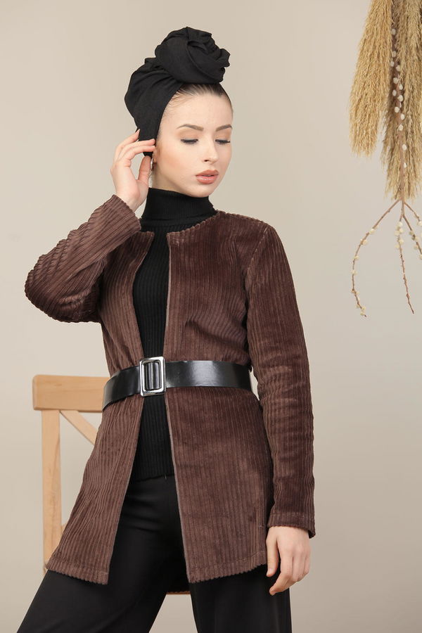 Kadife Ceket Kahve - 8105 Kahverengi - 8105 KAHVERENGİ
