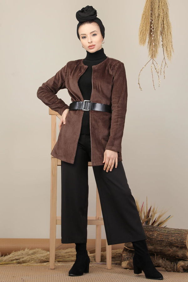Kadife Ceket Kahve - 8105 Kahverengi - 8105 KAHVERENGİ