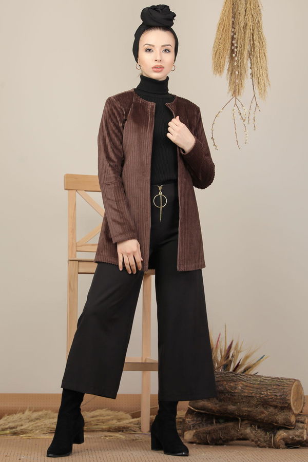 Kadife Ceket Kahve - 8105 Kahverengi - 8105 KAHVERENGİ