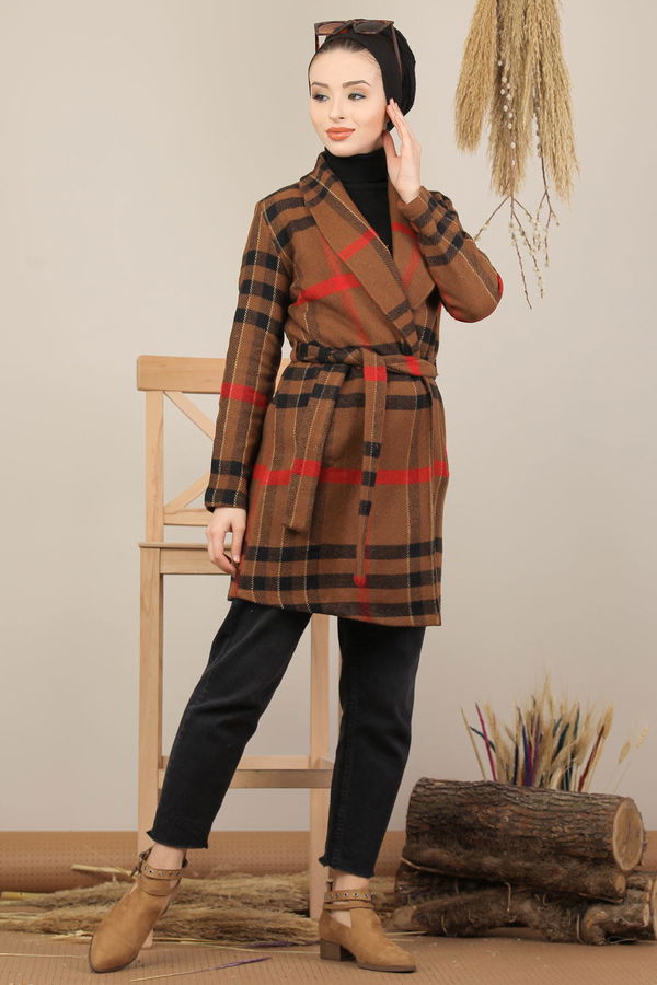 Kuşaklı Kaban Kahve - 7992 Kahverengi - 7992 KAHVERENGİ