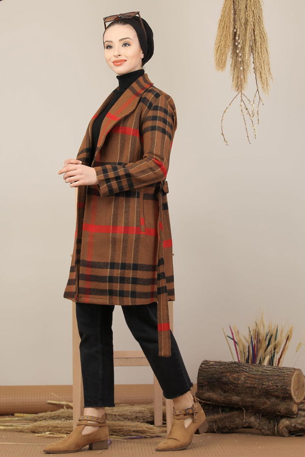 Kuşaklı Kaban Kahve - 7992 Kahverengi - 7992 KAHVERENGİ