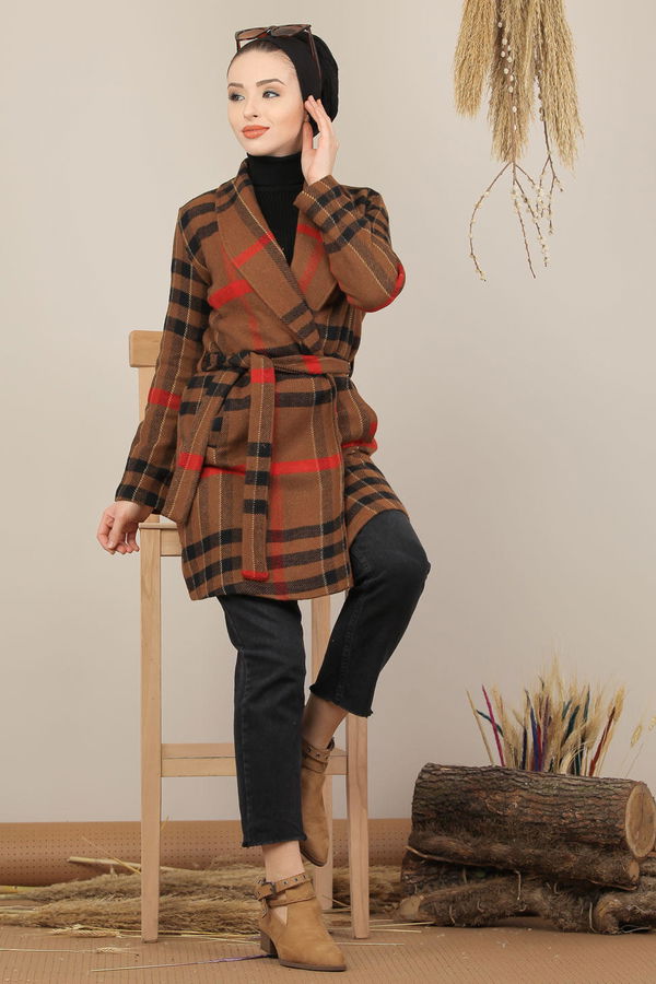Kuşaklı Kaban Kahve - 7992 Kahverengi - 7992 KAHVERENGİ
