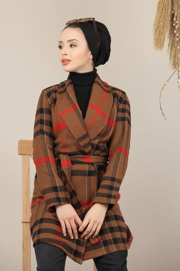 Kuşaklı Kaban Kahve - 7992 Kahverengi - 7992 KAHVERENGİ