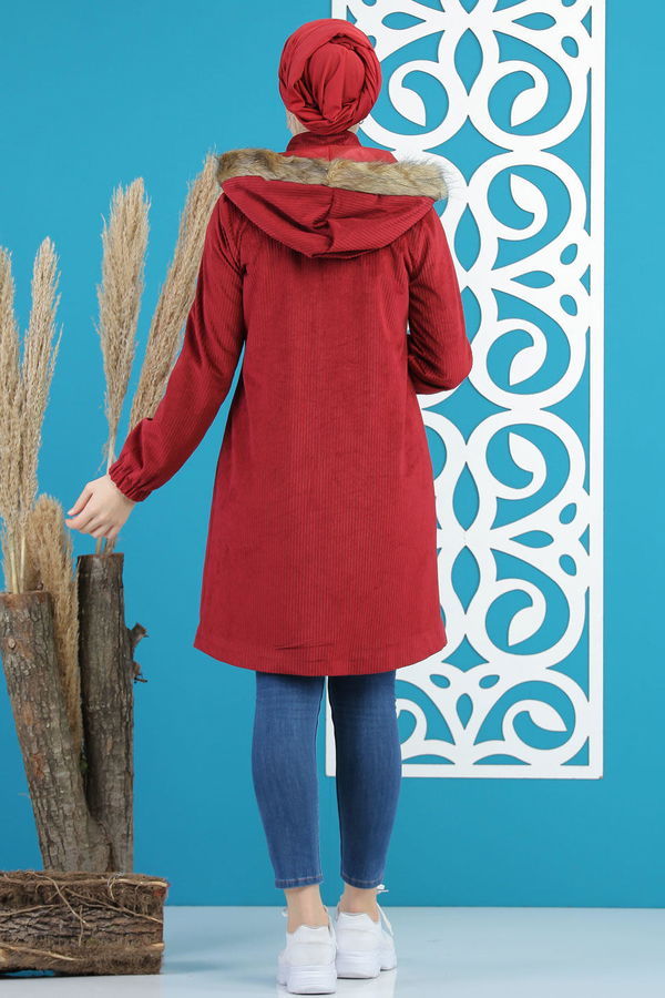 Kadife Mont Astarlı Siyah  Bordo - 1308