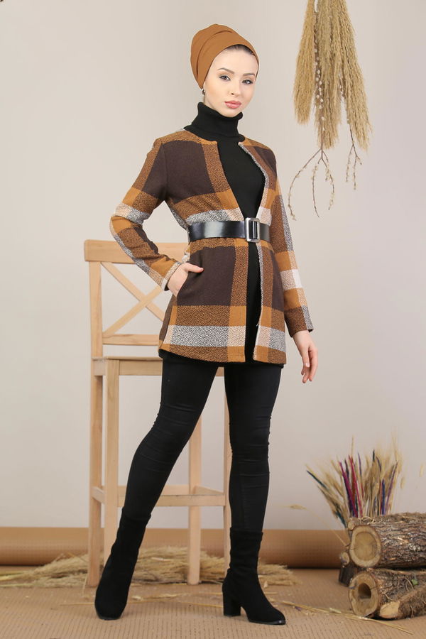 Ekose Ceket Kahve - 8131 Kahverengi - 8131