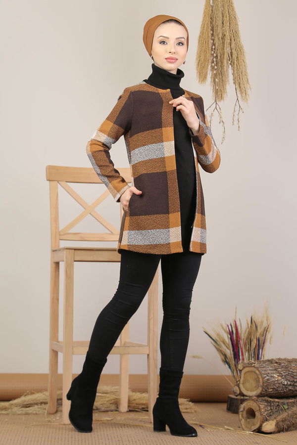Ekose Ceket Kahve - 8131 Kahverengi - 8131
