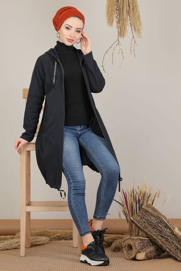 Fermuarlı Hırka Siyah  Siyah - 5223 SİYAH