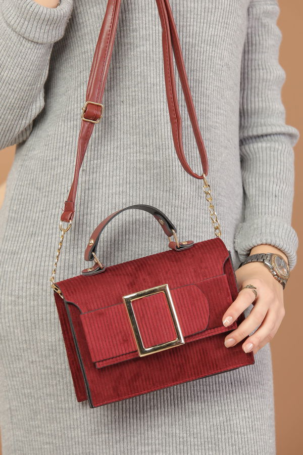 Kadın Bordo Günlük Çanta Siyah  - 8169 BORDO