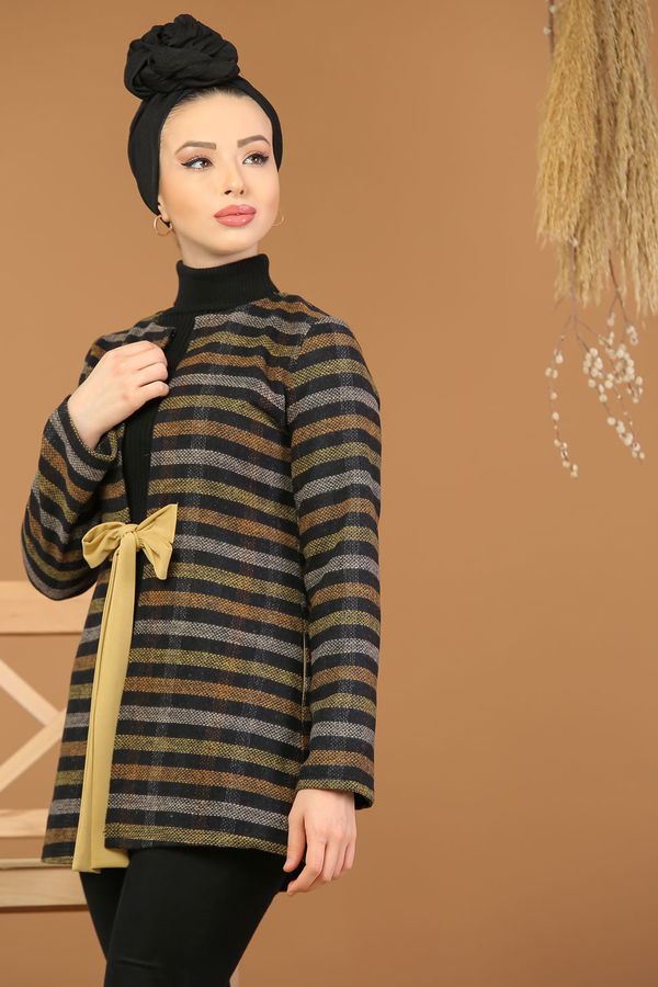 Kuşaklı Ceket Kahve - 8174 Kahverengi - 8174 KAHVERENGİ