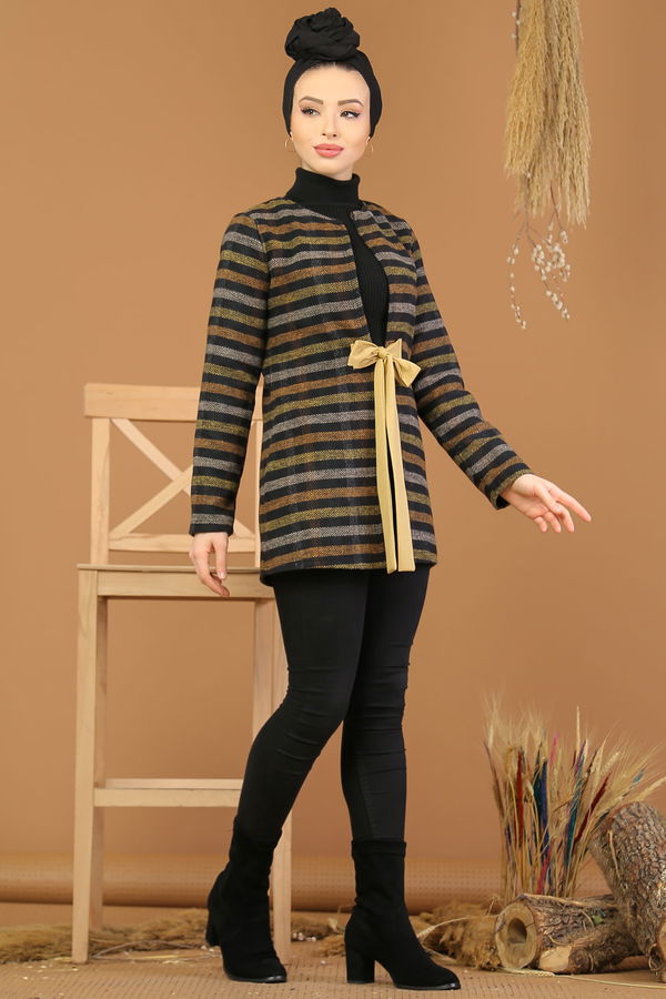 Kuşaklı Ceket Kahve - 8174 Kahverengi - 8174 KAHVERENGİ