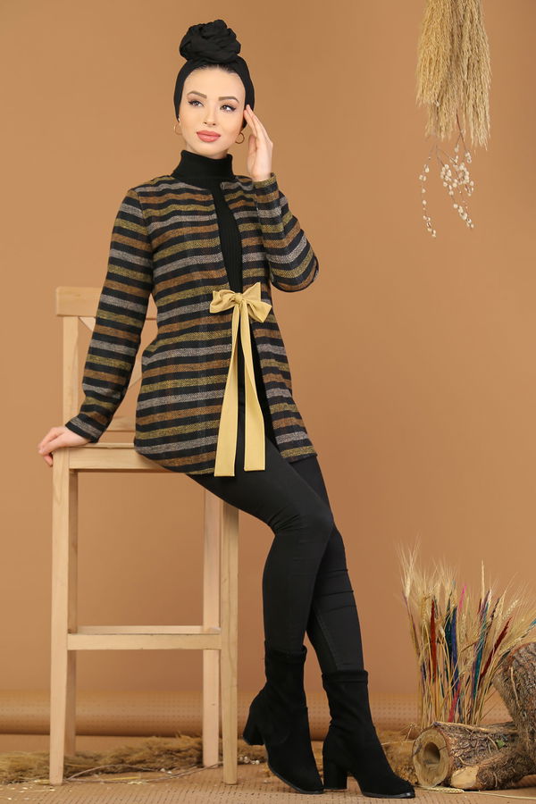Kuşaklı Ceket Kahve - 8174 Kahverengi - 8174 KAHVERENGİ