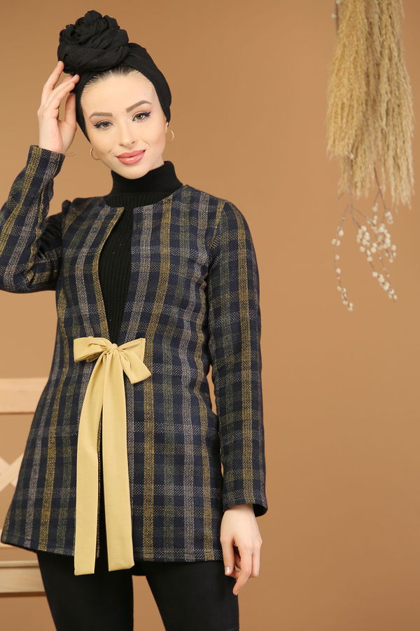 Kuşaklı Ceket Lacivert - 8174 Lacivert - 8174