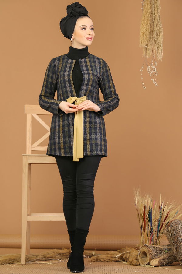Kuşaklı Ceket Lacivert - 8174 Lacivert - 8174