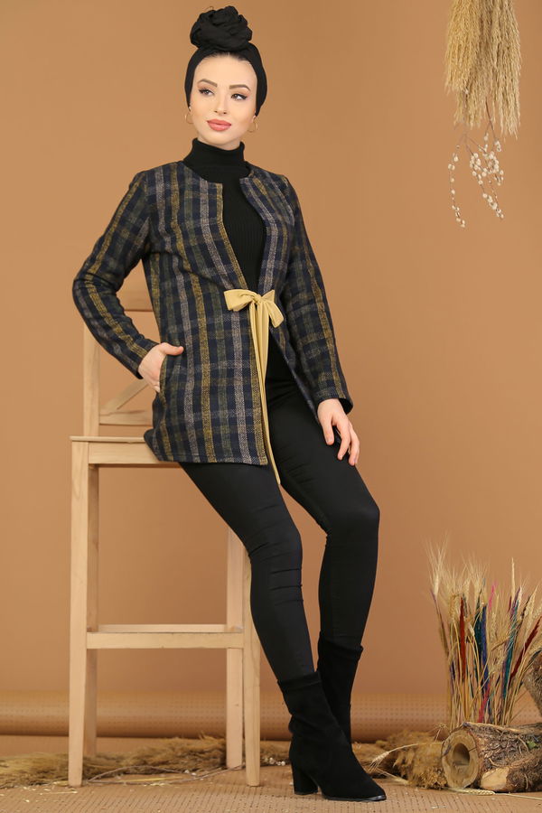 Kuşaklı Ceket Lacivert - 8174 Lacivert - 8174