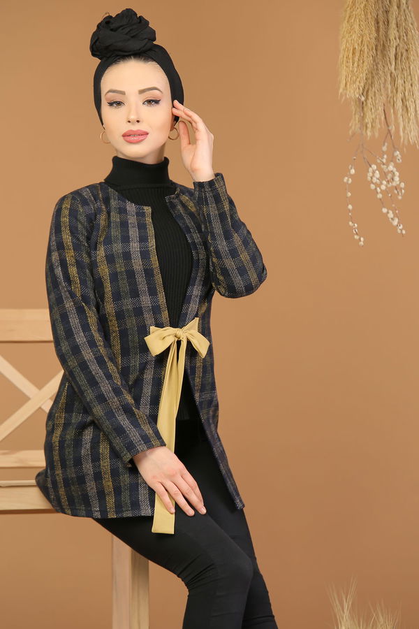 Kuşaklı Ceket Lacivert - 8174 Lacivert - 8174