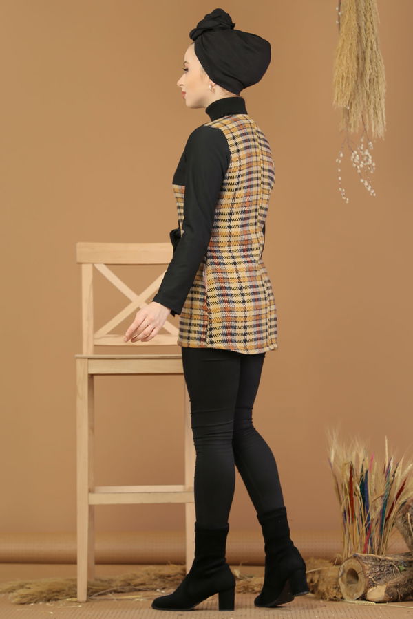 Kuşaklı Ceket Hardal - 8175 Sarı - 8175