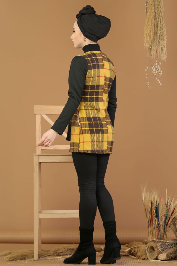 Kuşaklı Ceket Hardal - 8176 Sarı - 8176 Sarı