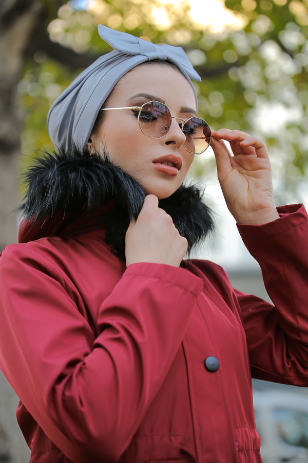 Fiyonklu Bone Siyah Gri - 6847