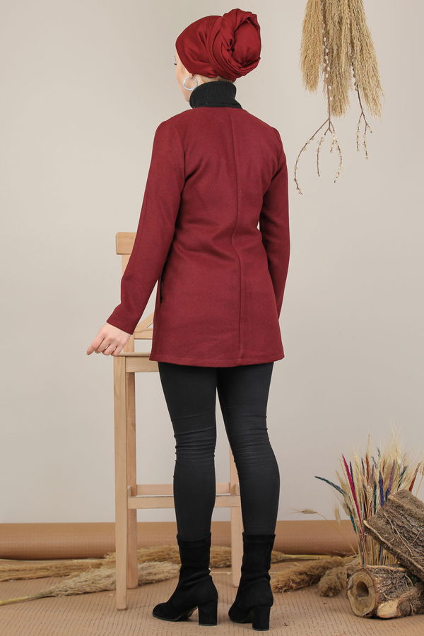 Kuşaklı Ceket Bordo - 8193 Bordo - 8193