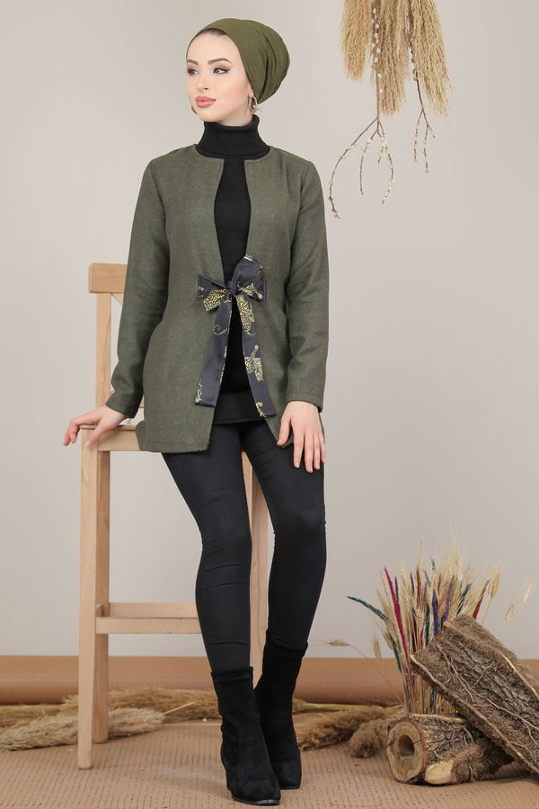 Kuşaklı Ceket Haki - 8193 Haki - 8193 HAKİ
