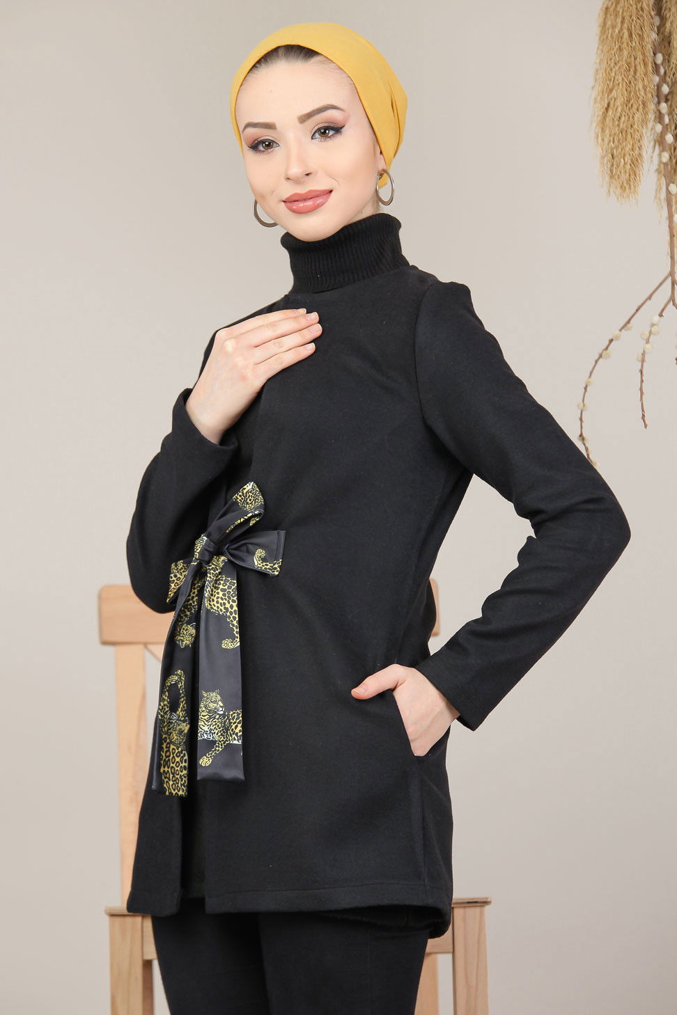 Kuşaklı Ceket Siyah - 8193 Siyah - 8193