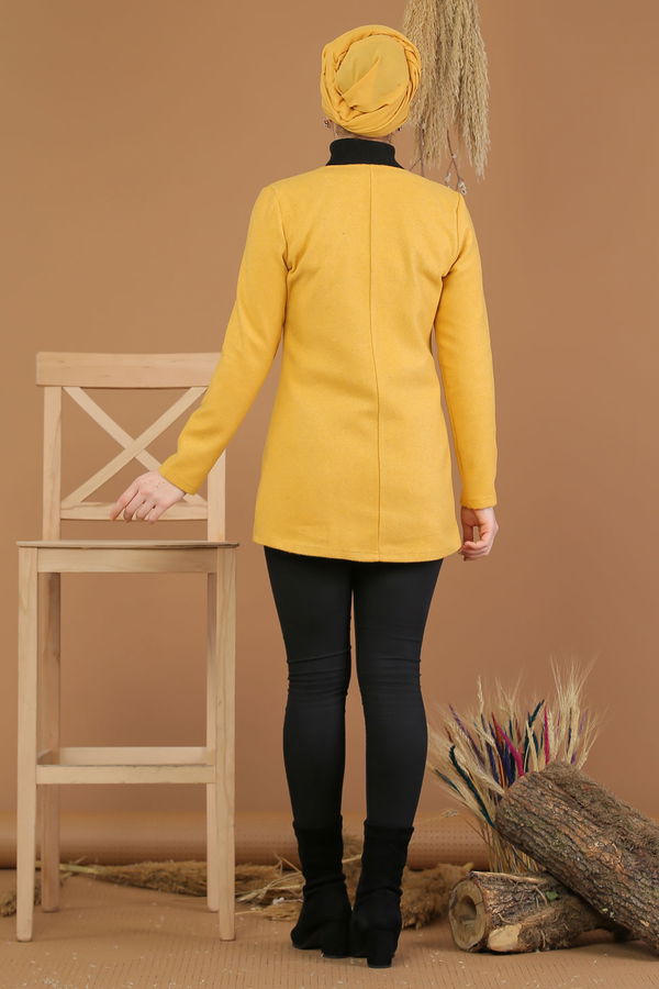 Kuşaklı Ceket Hardal - 8193 Sarı - 8193 Sarı