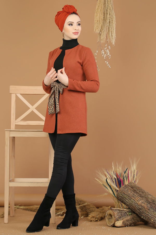 Kuşaklı Ceket Kiremit - 8193 Kiremit - 8193 KİREMİT