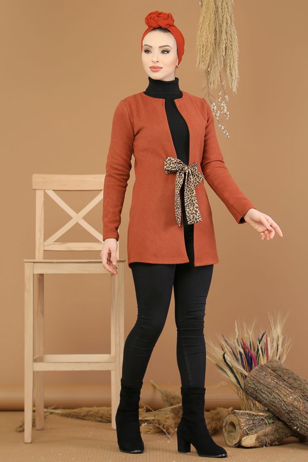 Kuşaklı Ceket Kiremit - 8193 Kiremit - 8193 KİREMİT