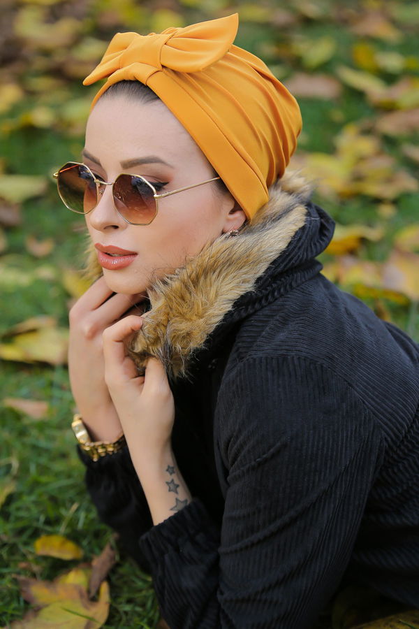 Fiyonklu Bone Siyah Sarı - 6847