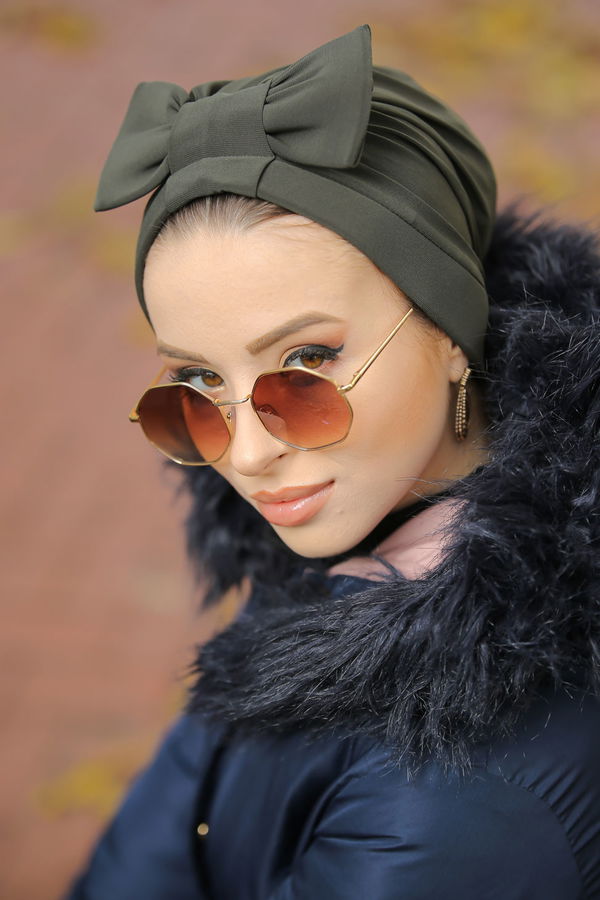 Fiyonklu Bone Siyah Haki - 6847 HAKİ