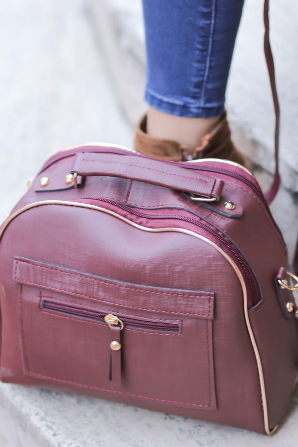 Kadın Bordo Günlük Çanta Siyah  - 8163 BORDO