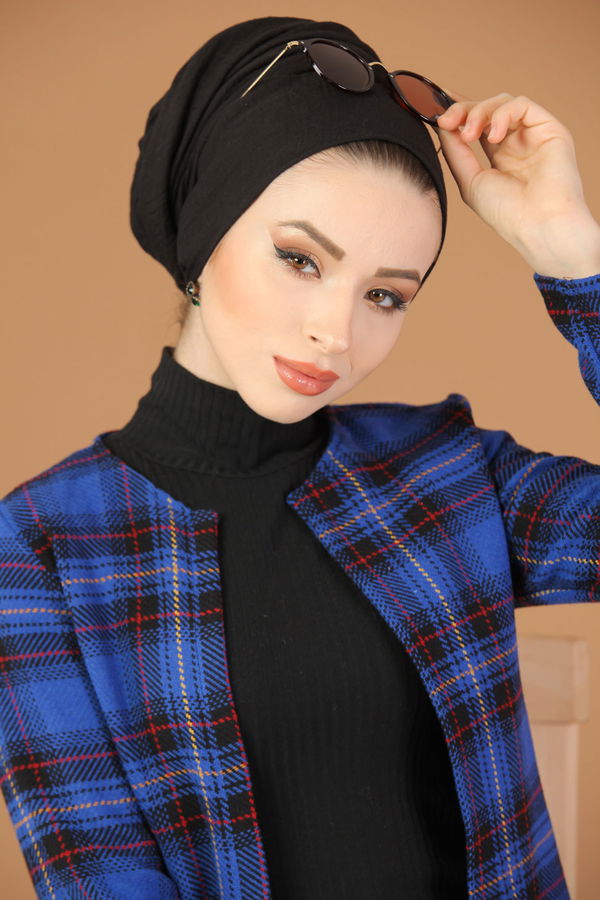 Ekose Ceket Saks - 7950 Mavi - 7950 MAVİ