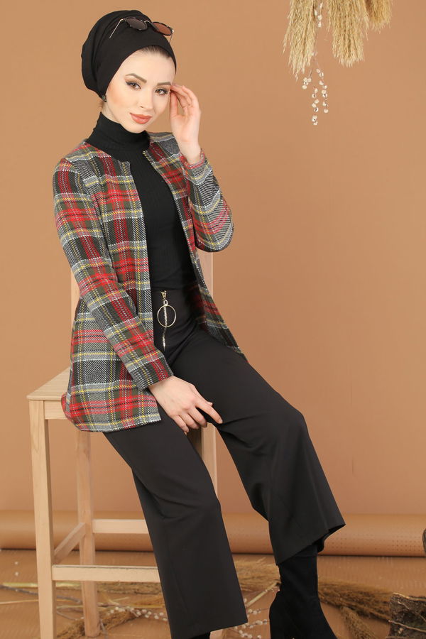Ekose Ceket Haki Haki - 7950 HAKİ