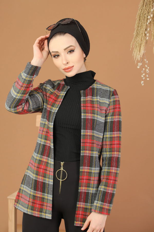Ekose Ceket Haki Haki - 7950 HAKİ