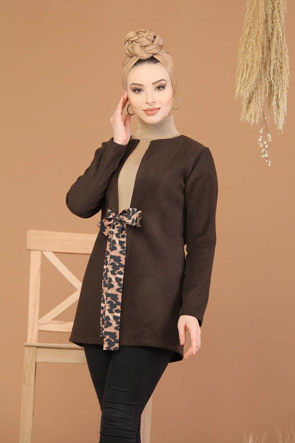 Kuşaklı Ceket Kahve - 8219 Kahverengi - 8219