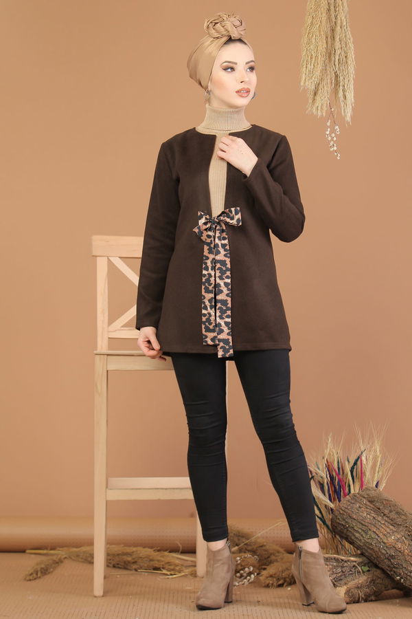 Kuşaklı Ceket Kahve - 8219 Kahverengi - 8219