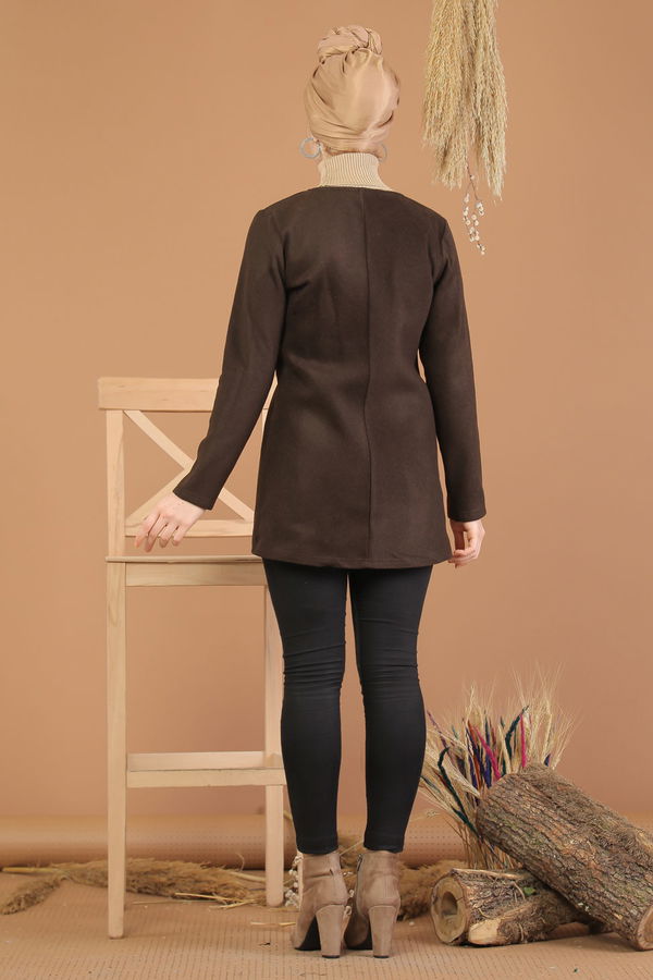 Kuşaklı Ceket Kahve - 8219 Kahverengi - 8219